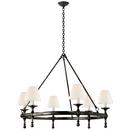 38-1/2 x 28 in. 40W 6-Light 1-Tier Transitional Chandelier in Bronze