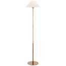 HACKNEY FLOOR LAMP IN HAND-RUBBED ANTIQUE BRASS WITH LINEN SHADE