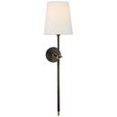60W 1-Light 26-3/4 in. Wall Sconce in Hand-Rubbed Antique Brass with Bronze