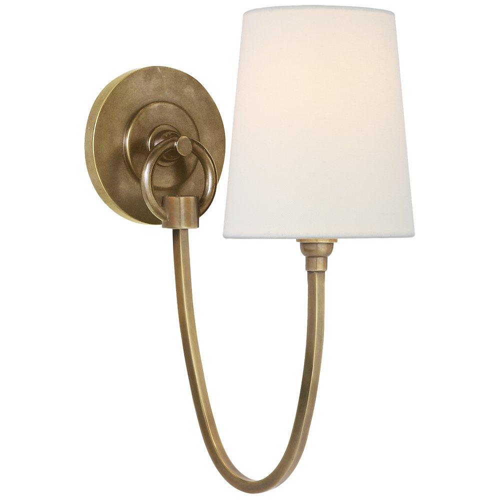 Visual Comfort & Co. Signature Hand-Rubbed Antique Brass 40W 1-Light 13 in. Wall Sconce 