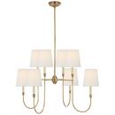 Visual Comfort & Co. Signature Hand-Rubbed Antique Brass 35 x 43 in. 60W 8-Light 2-Tier Transitional Chandelier