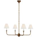 18-1/4 x 39 in. 40W 1-Tier 4-Light Transitional Chandelier in Antique Gild