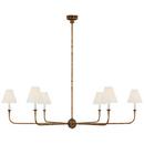 Visual Comfort & Co. Signature Antique Gold 18-1/4 x 58 in. 40W 1-Tier 6-Light Transitional Chandelier 