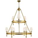 40W 9-Light 2-Tier Chandelier in Hand-Rubbed Antique Brass