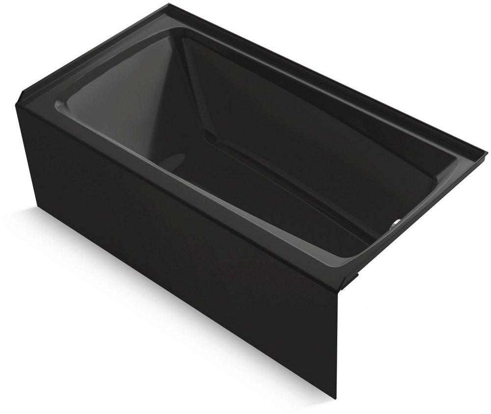 60 in. x 30 in. Soaker Alcove Bathtub with Right Drain in Black Black&trade; 