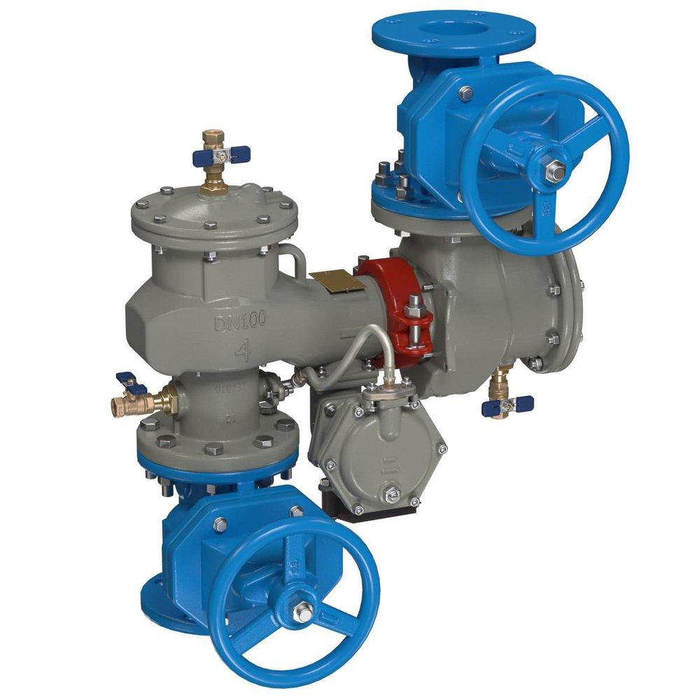4 in Ductile Iron Flanged Reduced Pressure Zone Assembly with Floor Sensor 
