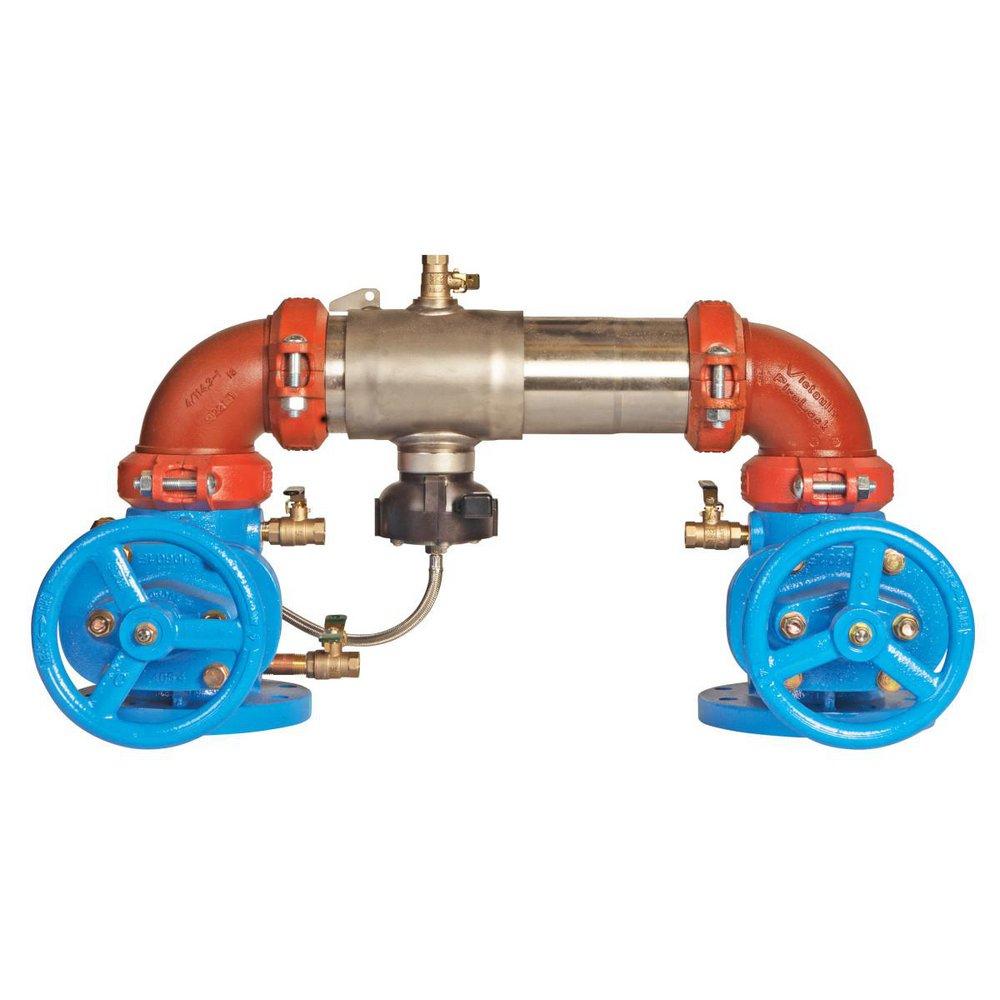 6 IN SS REDUCED PRESSURE ZONE ASSEMBLY BACKFLOW PREVENTER NRS SHUTOFF VALVES N PATTERN BACKFLOW FLOOD SENSOR 