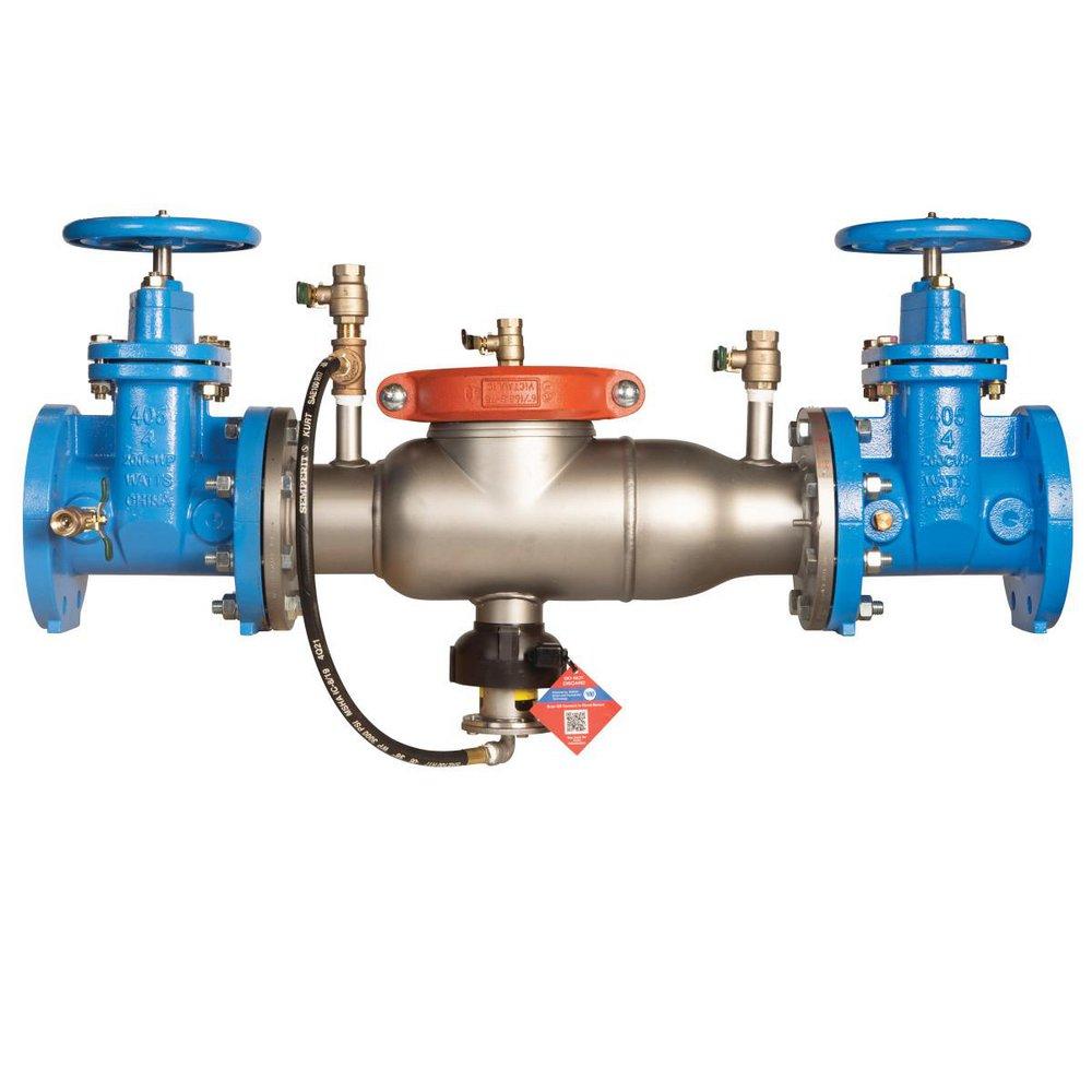 2 1/2 IN SS REDUCED PRESSURE ZONE ASSEMBLY BACKFLOW PREVENTER NRS SHUTOFFS SHORT LAY LENGTH BACKFLOW FLOOD SENSOR 