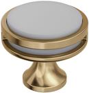 OBERON 1-3/8 IN 35MM DIAMETER CHAMPAGNE BRONZE/FROSTED ACRYLIC CABINET KNOB 
