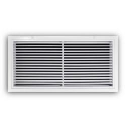 30 x 14 in. Ceiling and Sidewall 1-way Return Grille White Aluminum