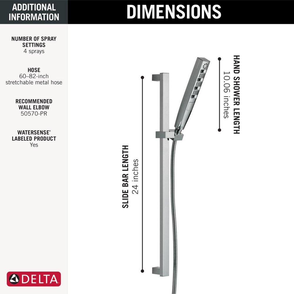 Delta Faucet Lumicoat Chrome Multi Function Hand Shower 