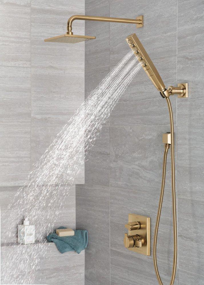 CCY 1.75 GPM 4F H/SHWR SYS W/ 82 HOSE LUMICOAT CHAMPAGNE BRONZE WALL MOUNT *H2OKINETIC 