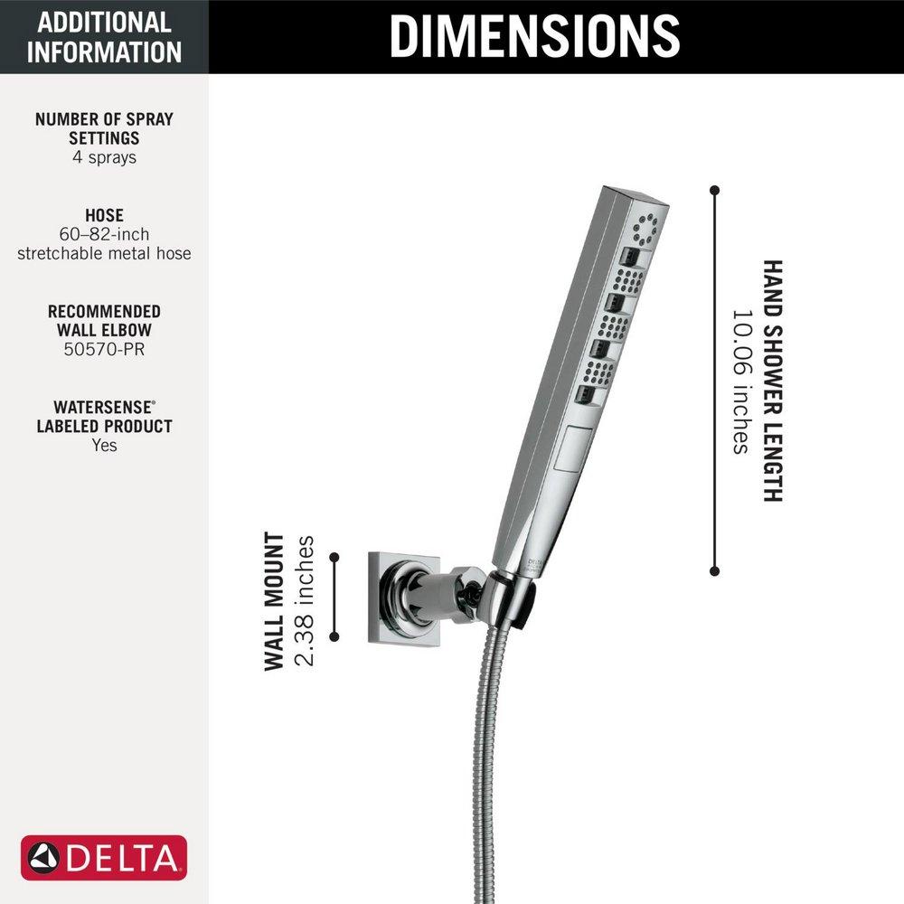 Delta Faucet Lumicoat Chrome Multi Function Hand Shower 