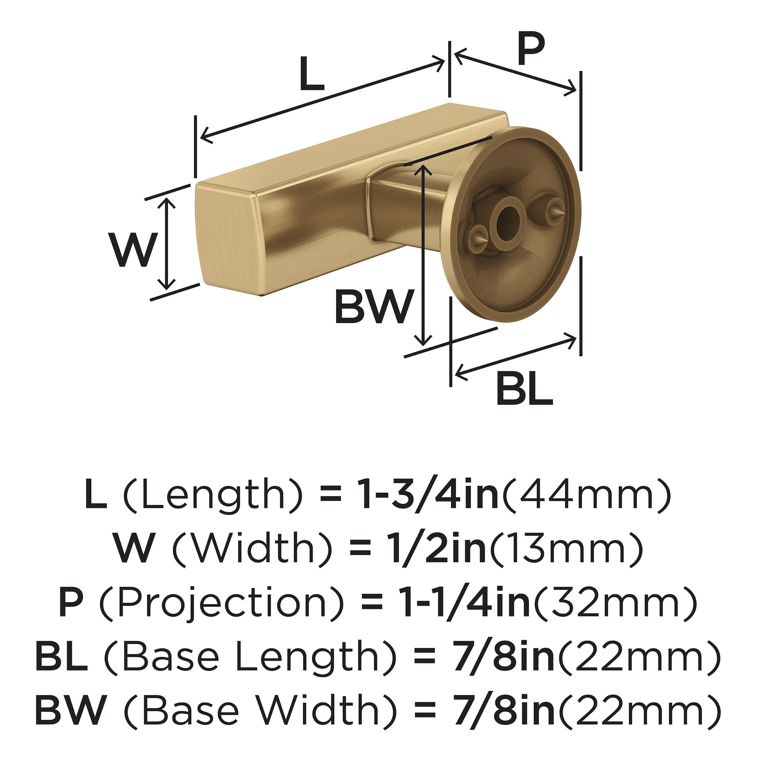 EVERETT 1-3/4 44 MM LENGTH CHAMPAGNE BRONZE CABINET KNOB 