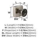 EVERETT 1-1/4 32 MM LENGTH SATIN NICKEL CABINET KNOB 