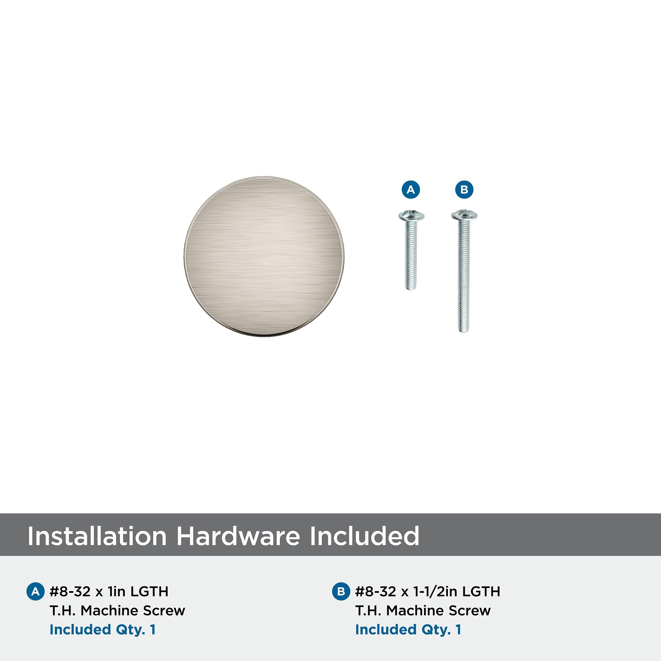 EVERETT 1-5/16 34 MM DIAMETER SATIN NICKEL CABINET KNOB 