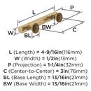 EVERETT 3 76 MM CENTER-TO-CENTER CHAMPAGNE BRONZE CABINET PULL 