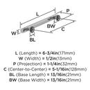 5-1/16 C-C BAR PULL POLISHED CHROME *EVERETT 