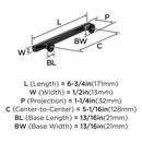 EVERETT 5-1/16 128 MM CENTER-TO-CENTER MATTE BLACK CABINET PULL 