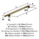 EVERETT 10-1/16 256 MM CENTER-TO-CENTER GOLDEN CHAMPAGNE CABINET PULL 