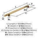 EVERETT 10-1/16 256 MM CENTER-TO-CENTER CHAMPAGNE BRONZE CABINET PULL 