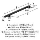 10-1/16 C-C BAR PULL MATTE BLACK *EVERETT 