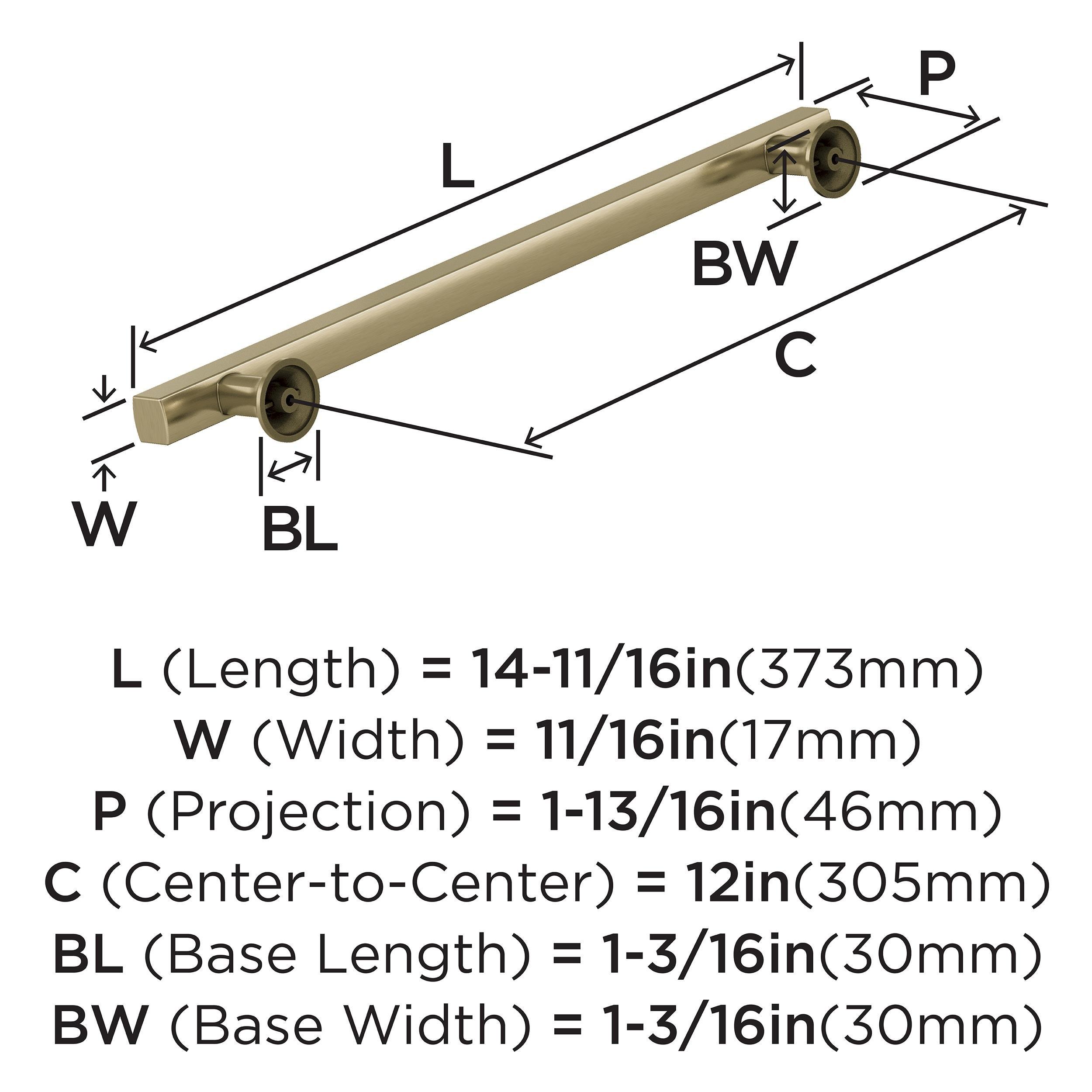 EVERETT 12 305 MM CENTER-TO-CENTER GOLDEN CHAMPAGNE CABINET APPLIANCE PULL 