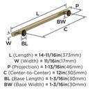 EVERETT 12 305 MM CENTER-TO-CENTER GOLDEN CHAMPAGNE CABINET APPLIANCE PULL 