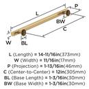 EVERETT 12 305 MM CENTER-TO-CENTER CHAMPAGNE BRONZE CABINET APPLIANCE PULL 