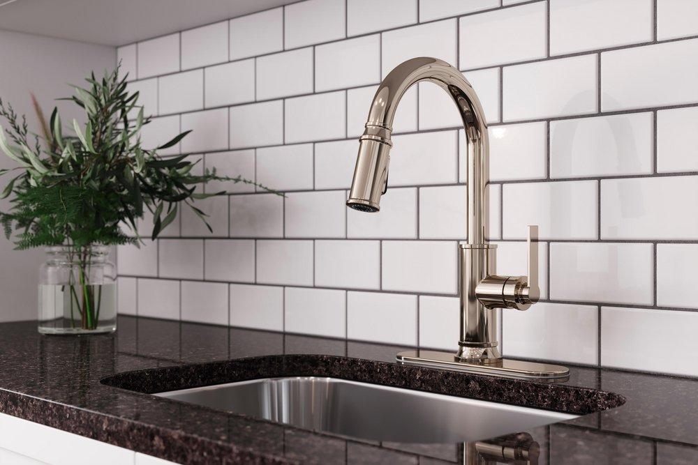COLFAX PULLDOWN KITCHEN FAUCET IN POLISHED NICKEL 