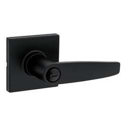 Keyed Entry Lever with Square Rosette in Matte Black