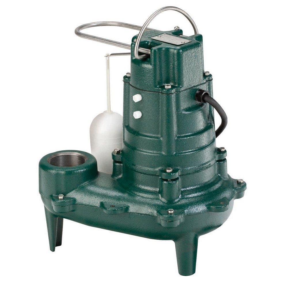 Zoeller Pump Co 2 in. 115V 9.4A 128 gpm NPT Cast Iron Sewage Pump with 10 ft. Cord 