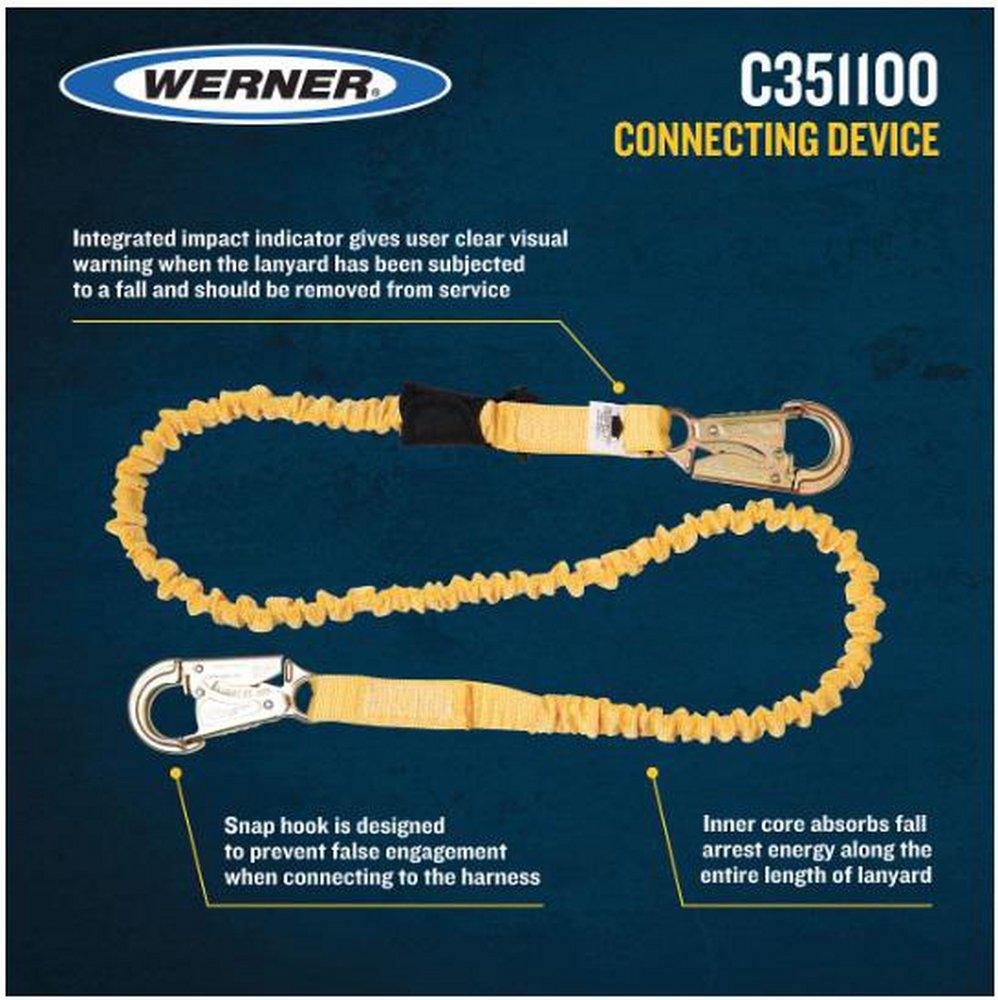 6ft SoftCoil Single Leg Lanyard with 2 Snap Hooks 