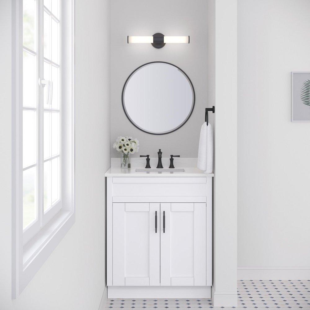 1-Light LED Vanity Fixture in Matte Black 