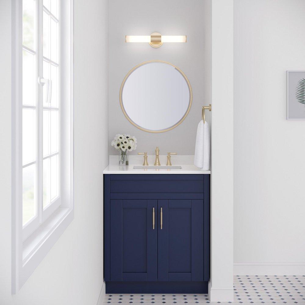 1-Light LED Vanity Fixture in Modern Gold 