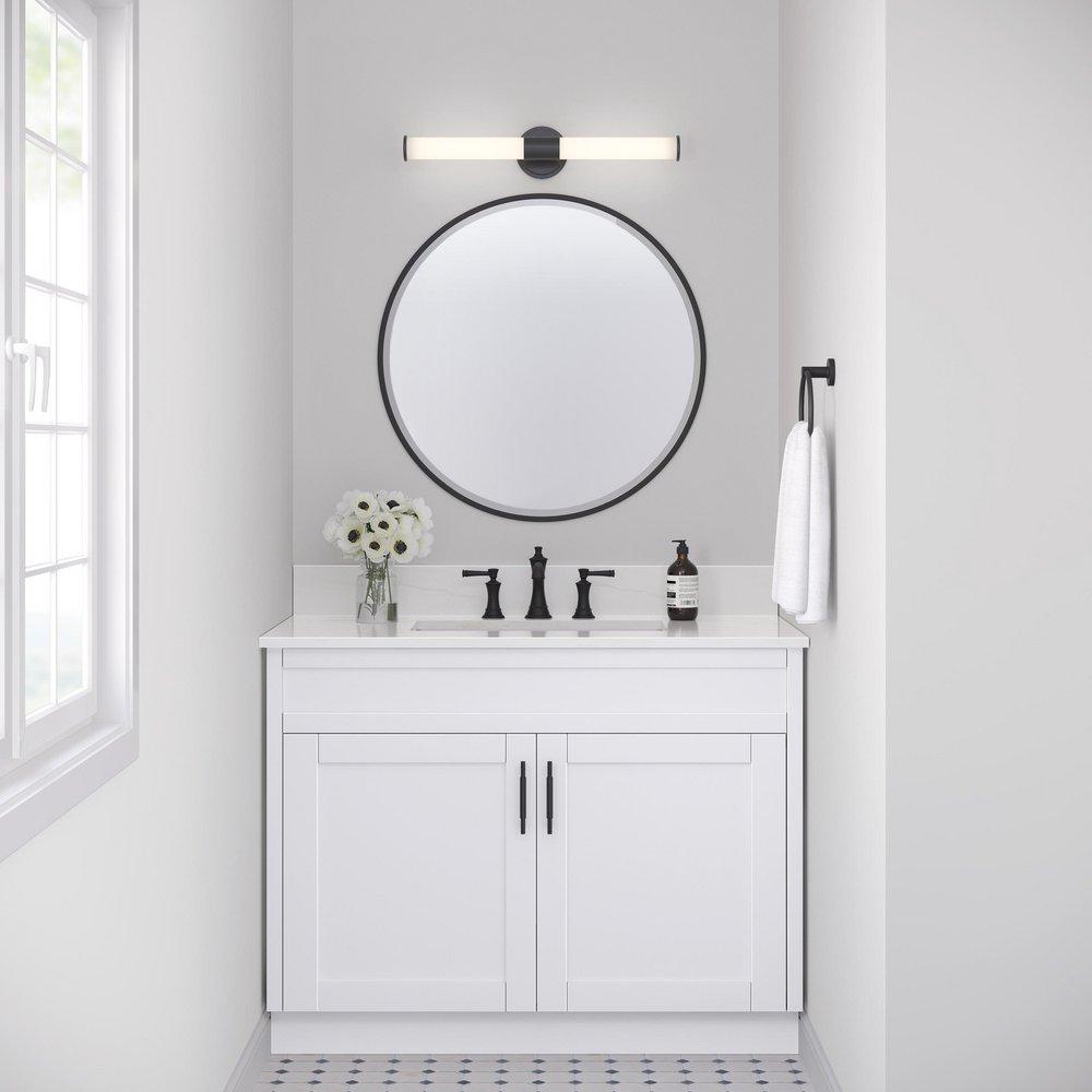 1-Light LED Vanity Fixture in Matte Black 