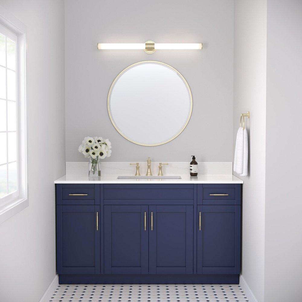 1-Light LED Vanity Fixture in Modern Gold 