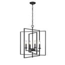 60W 4-Light Candelabra E-12 Pendant Light in Matte Black