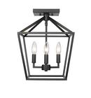 4-Light Semi-Flush Mount Ceiling Light in Matte Black 