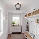 4?Light Medium Semi?Flush Mount in Matte Black 