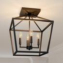 4?Light Medium Semi?Flush Mount in Matte Black 