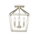 4-Light Semi-Flush Mount Ceiling Light in Modern Gold 