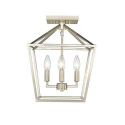 4-Light Semi-Flush Mount Ceiling Light in Modern Gold