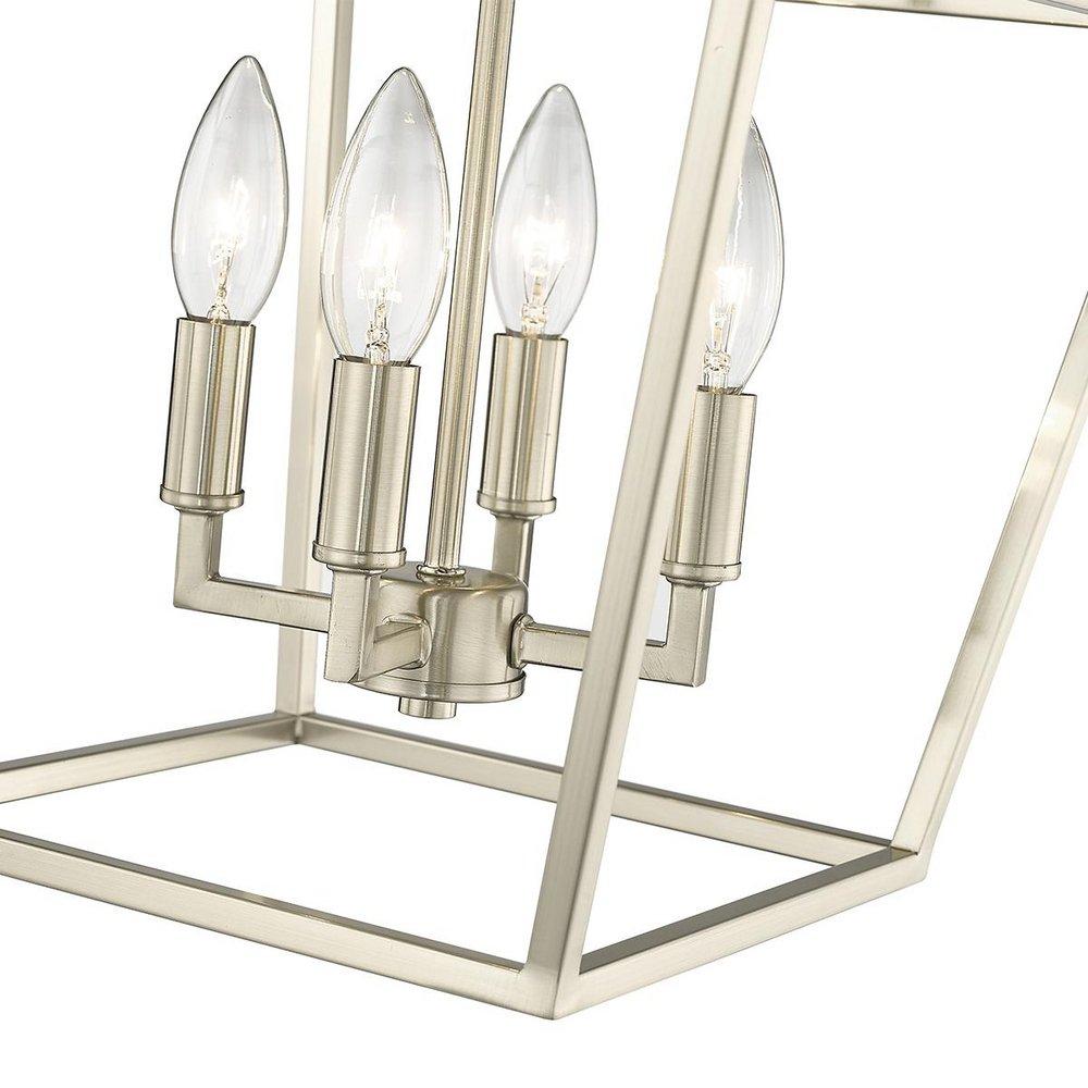 4-Light Semi-Flush Mount Ceiling Light in Modern Gold 