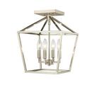 4-Light Semi-Flush Mount Ceiling Light in Modern Gold 