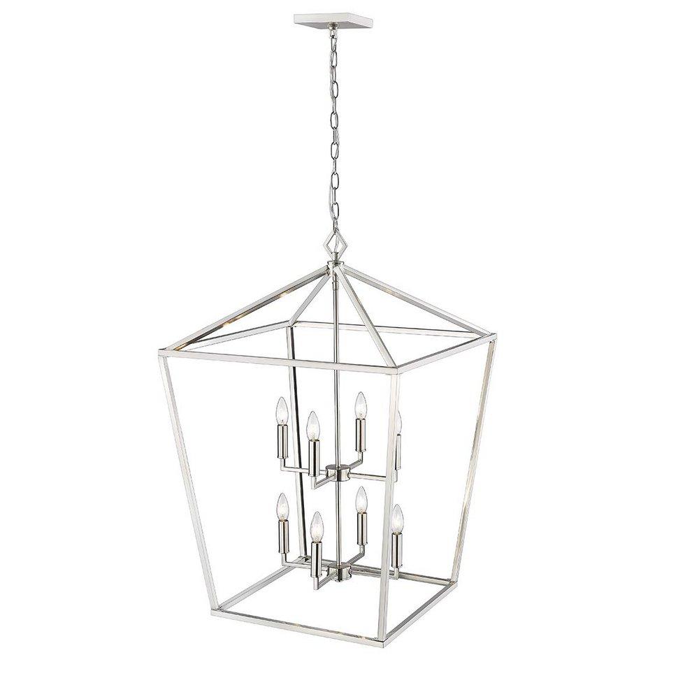 8-Light Pendant Light in Satin Nickel 