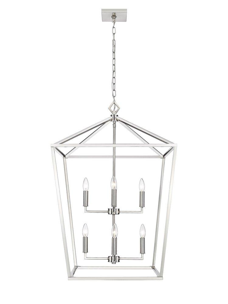 8-Light Pendant Light in Satin Nickel 