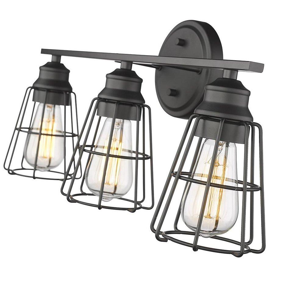 3-Light Vanity Fixture in Matte Black 