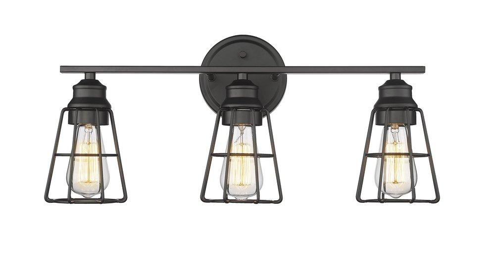 3-Light Vanity Fixture in Matte Black 
