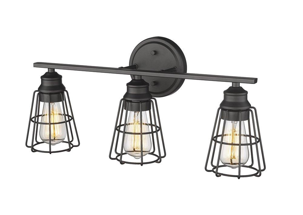 3-Light Vanity Fixture in Matte Black 